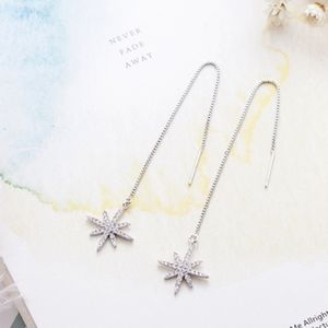 925 sterling silver tassel long star earrings